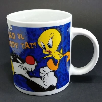 Looney Tunes Tweety & Sylvester Ceramic Mug 1998 Warner Bros Sufferin Succotash - Image 1 of 4