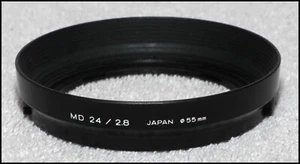 Minolta plastic clip-on MD 24mm f2.8 lens hood shade. Mint! - Picture 1 of 2