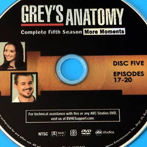 GREY'S ANATOMY Season 5 DISC 5 DVD REPLACEMENT only - single Disc Only 5th fifth - Picture 1 of 5