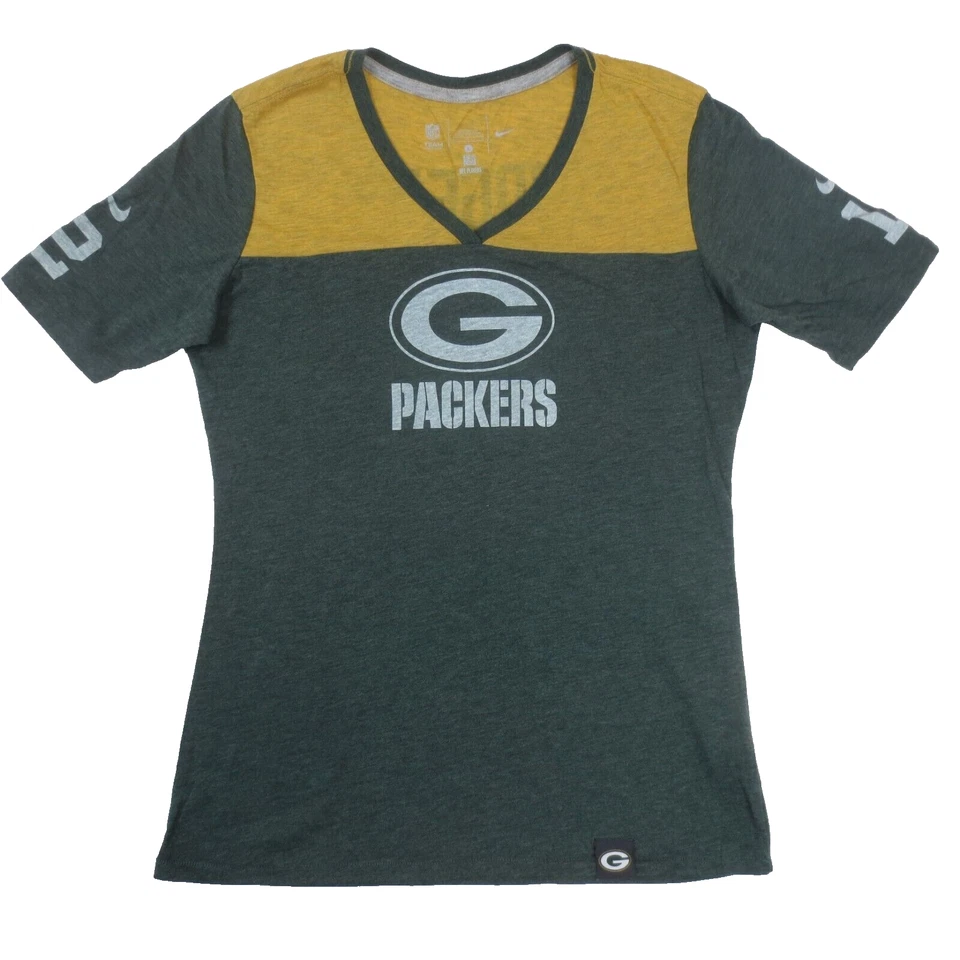 Camiseta Nike Green Bay Packers #12 Aaron Rodgers NFL para mujer L verde manga corta Foto 1 de 4