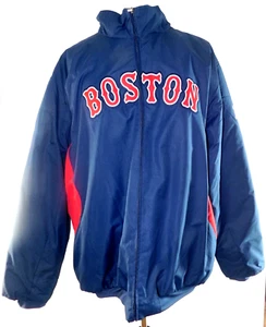 Auténtica Chaqueta con Cremallera Completa Majestic Boston Medias Rojas Azul/Roja/Blanca ~ Talla 4X - Imagen 1 de 8