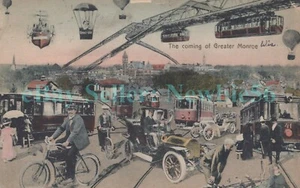 Monroe Wisconsin WI - CITY IN THE FUTURE - Postcard Fantasy - Picture 1 of 2