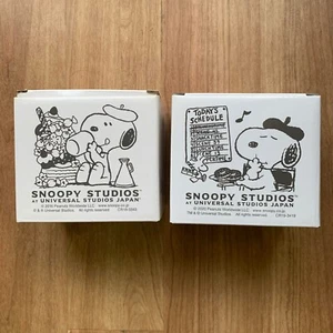 Snoopy Mug Cup Set Studios Universal w Paper Coaster Japan Limited 2 Design - Picture 1 of 7