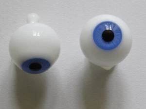 Occhi Bambola Vintage Blu Azzurro 20mm Bocca Soffiati Eyes Antica Doll - Picture 1 of 2