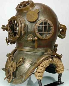 Casco de buceo antiguo de 18" de regalo de buceo de colección de la Marina de los Estados Unidos Mark V - Imagen 1 de 4