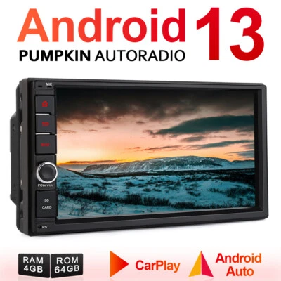 Pumpkin 4GB 64GB 7" Android 13 Autoradio Carplay GPS Navi 2 DIN Bluetooth FM DAB - Bild 1 von 4