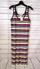 NWT $229 CLUB MONACO Size M Ribbed Striped Summer Knit Midi Dress Sleeveless