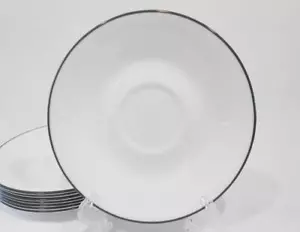 ❤️ HTF Corelle by Corning CHARLOTTE CUP SAUCER Well Plate *Dark Gray Grey Rim - Picture 1 of 2