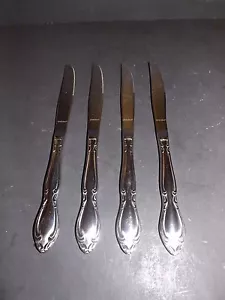 4 ONEIDA STRATHMORE STAINLESS STEEL DINNER KNIVES FLATWARE DELUXE  - Picture 1 of 8