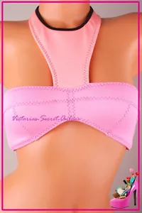Victoria's Secret Swim Bikini Top XS Halter Cage Strappy Hight Neck Gorgeous - Picture 1 of 5