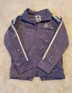 Adidas Originals Track Athletic Jacket Purple Silver Stars Zip Up Youth Size 5 - Picture 1 of 8