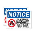 (2 Pack) Do Not Place Objects On Top OSHA Notice Sign Decal Metal Plastic