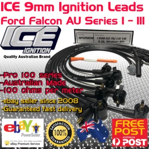 ICE PRO 100 9mm Spark Plug Leads V8 5.0-5.4 Windsor Falcon EFI Coil Pack XR8 - Picture 1 of 7