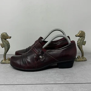 Earth Shoes 8.5D Maize Slip On Block Heel Burgundy Leather Comfort Shoes - Picture 1 of 13