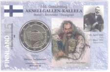 2 euro coin in Coincard / info card Finland 2015 Akseli Gallen Kallela