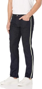 Armani Exchange Men's Slim Fit With Neon Logo Taping Jeans-Navy-32R - Picture 1 of 2