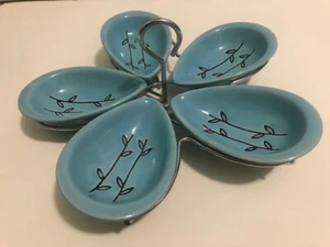 Servidor de condimentos Bella Casa by Ganz, flor, azul, cerámica, mesa, comedor - Imagen 1 de 4