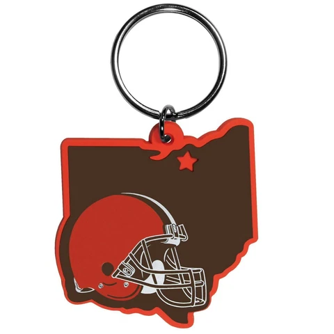 Cleveland Browns Home State Rubber Flexi Key Chain NFL Licensed Football Cover