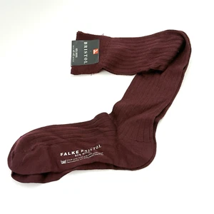 Falke Bristol Herrensocken Gr. 41-42 Merino Schurwolle 80% Bordeaux Vintage Neu - Picture 1 of 4