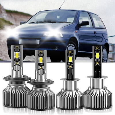Kit de lâmpada de farol alto baixo H1+H7 6500K branco para Fiat Punto 2007-2013 LED - Imagem 1 de 4