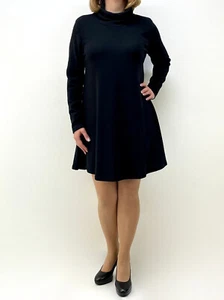 Damen Neu Strickkleid Kurz Pulloverkleid Feinstrick A-Linie Kleid Rollkragen - Bild 1 von 4