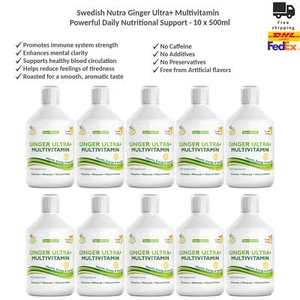 Multivitamínico Sueco Nutra Jengibre Ultra+ Potente Líquido Apoyo Nutricional x10 - Imagen 1 de 4