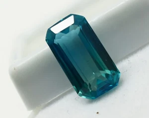 Zertifizierter natürlicher Turmalin im Smaragdschliff 6,30 ct blauer Turmalin Großer Verkauf steht EILIG - Bild 1 von 9