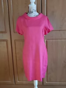 Stunning Bright Pink Linen 'Petra' Dress By Hobbs Size 14 BNWT rrp £119 - Picture 1 of 10