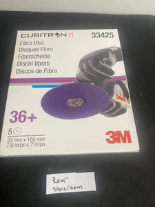 3M 33425 Cubitron II Abrasive 7 in. 36+ Grade Fibre Sanding Disc (5 ct) - Picture 1 of 6