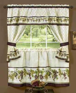 5 piezas de cabaña toscana completa Juego de cortinas de cocina - tamaños surtidos - Imagen 1 de 1