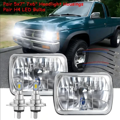 For 1995- 1996 1997 Nissan Pickup Hardbody LED Headlight Hi/Lo Sealed Beam 7x6" - Image 1 of 4