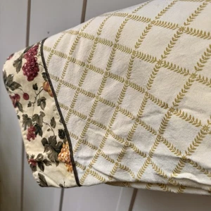 VTG Waverly Garden Room Fruit Oval Cotton Tablecloth Yellow Lattice 58"x74" - Picture 1 of 8