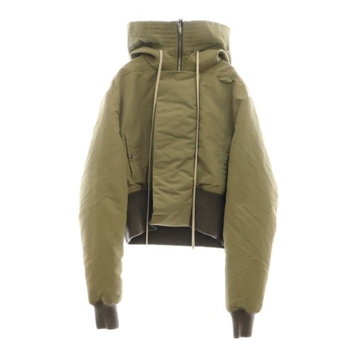 Rick Owens 23aw CROPPED ALICE PARKA JACKET felpa con cappuccio nylon bomber kaki usatoe