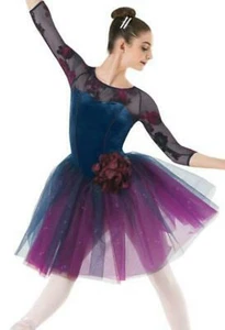 Pre-Owned Costume Weissman 10268 Large Child Navy Purple Romantic Tutu Ballet YA - Picture 1 of 2