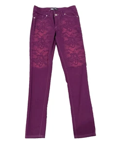 Levis Girls Purple Floral Denim Stretch Leggings Size 12 Reg New Without Tags - Picture 1 of 9