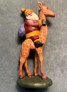 House Of Hatten RARE 1995 8" Santa on Giraffe Figure, Susan M Smith Christmas - Bild 1 von 9