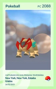 Pokémon Go Shiny Terrakion Catched Pokeball - Mini PTC 80K Stardust - Picture 1 of 1