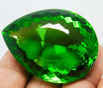 Natural 490 Ct pear Cut Certified Green Peridot Translucent Loose Gems BIG SIZE - Image 1 of 4