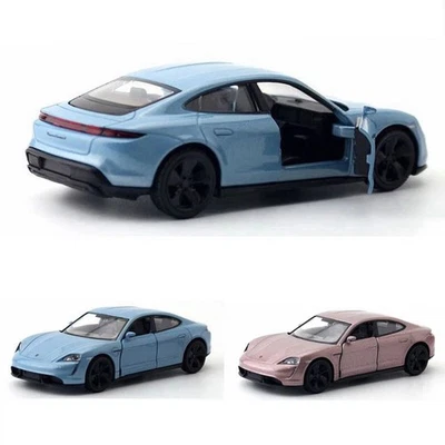 1:36 Porsche Taycan Turbo S Car Vehicle Pull Back Collectible Diecast Model Toy - image 1 of 4