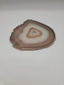 Agate Geode Slice Rough Edge Polished Crystal Slab  - Picture 1 of 7