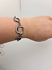 Charter Club Silver-Tone Gun Metal Triple Link Slider Bracelet - Picture 1 of 4