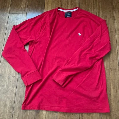 Camisa de manga larga roja de algodón suave XL de Abercrombie & Fitch para hombre Foto 1 de 4