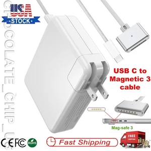 USB C to Mag-safe 3 Magnetic Charger Cable For MacBook Pro/Air A2442 A2485 A2681 - Picture 1 of 12