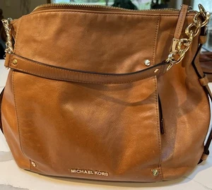 Michael Kors Luggage Carmel Leather Hobo Shoulder Bag Handbag - Picture 1 of 8