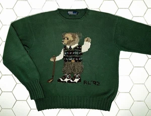 Polo Ralph Lauren 92 Golf Bear Pullover L 1992 Neuwertig - Bild 1 von 10