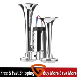 Bocina de aire eléctrica de tren para camiones vagones barcos 600DB 12V trompetas dobles súper ruidosas - Imagen 1 de 11