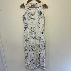 Laura Ashley Womens UK10 Maxi Dress Floral Linen Silk Vintage Sleeveless Party - Picture 1 of 11