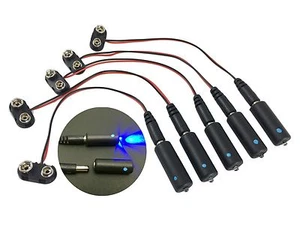 5 pcs - Blue LED Spot & 9 volt battery clips Micro Effects Light MEL-PB1-9V-5P - Picture 1 of 1