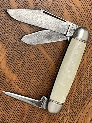 CUCHILLO DE 3 HOJAS DE COLECCIÓN MARCA MARTILLO PAT NO 2037943 2179537 GANADO EXTREMO IGUAL HECHO EN EE. UU. Foto 1 de 4