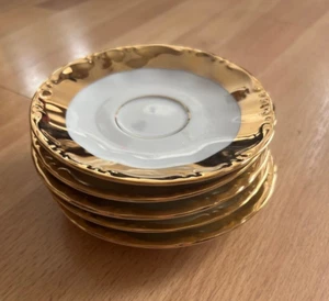 5 BAVARIA ~ WEST GERMANY ~ FRUITS NUTS PLATES 4 3/4" ` ~ 5/8" Gold Ring ~ NICE - Picture 1 of 6
